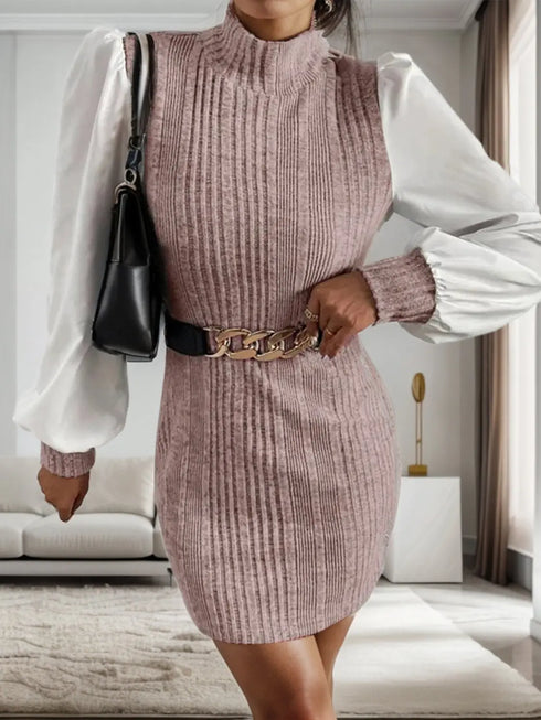 'Maelis' Ribbed Sweater Dress - Celes Fashion